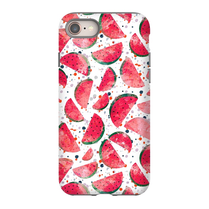 iPhone 8 StrongFit Splattered watermelons playful pattern by Oana 