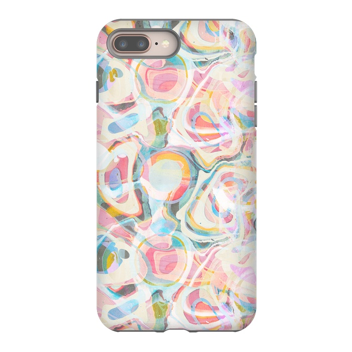 iPhone 8 plus StrongFit Pastel abstract marbling painting by Oana 