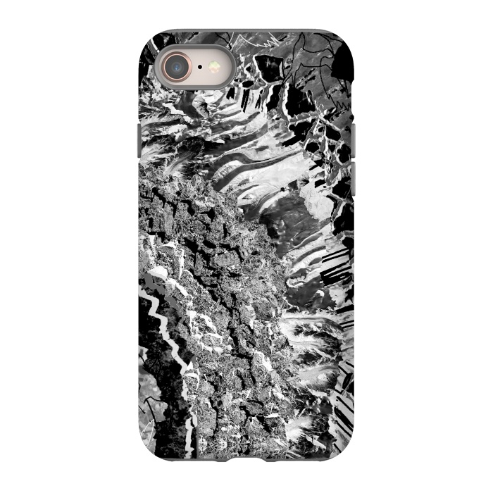 iPhone 8 StrongFit Silver and gemstones abstract art by Oana 