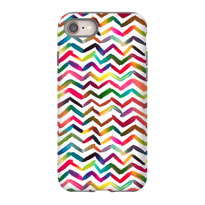 iPhone 8 StrongFit Chevron Stripes Multicolored by Ninola Design