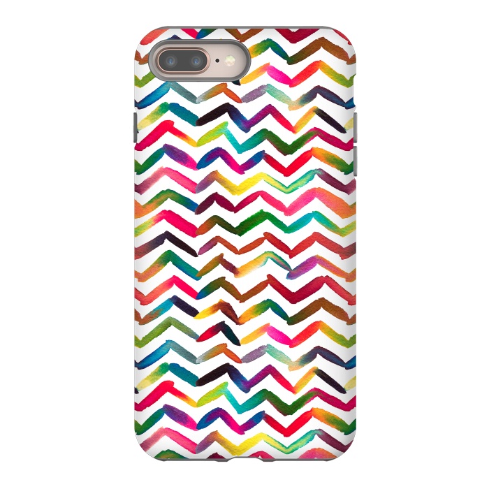 iPhone 8 plus StrongFit Chevron Stripes Multicolored by Ninola Design
