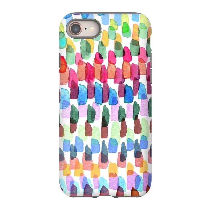 iPhone 8 StrongFit Colorful Brushstrokes Stains  by Ninola Design