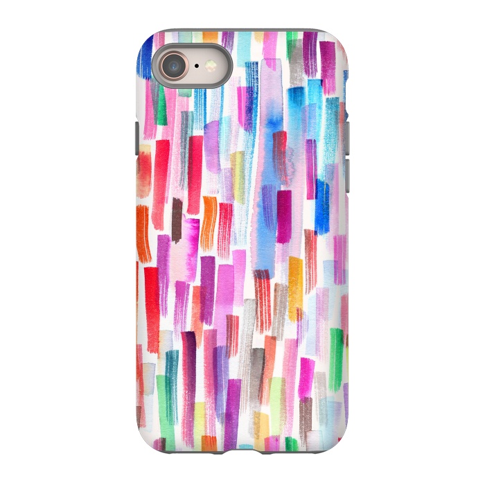 iPhone 8 StrongFit Colorful Brushstrokes  by Ninola Design