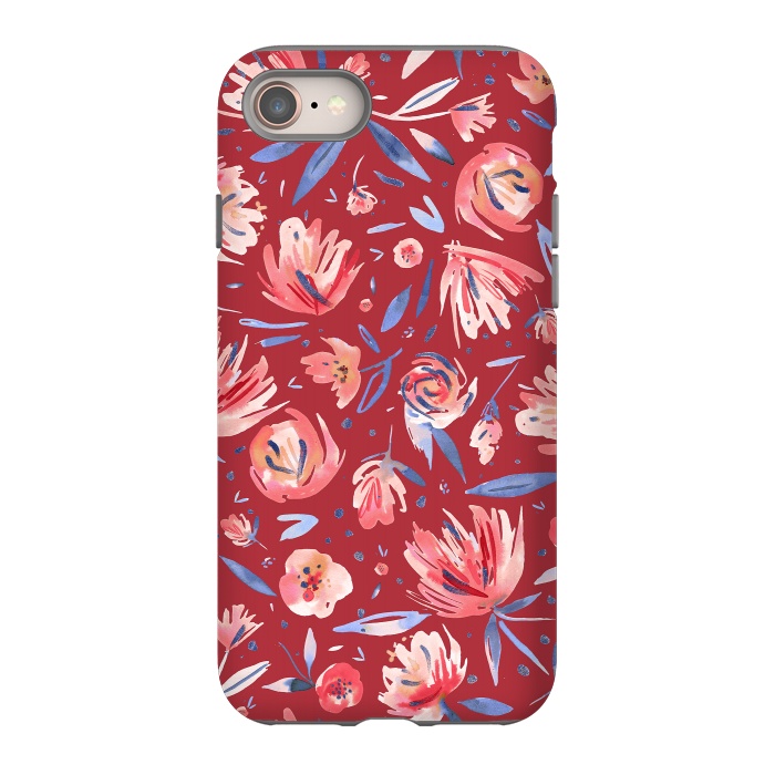 iPhone 8 StrongFit Festival Red Peonies by Ninola Design