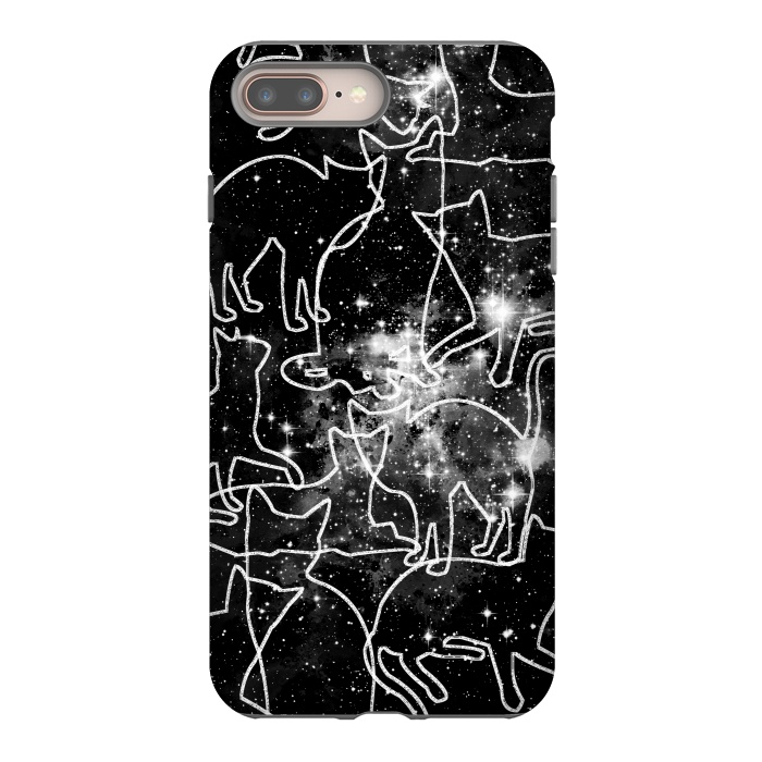 iPhone 8 plus StrongFit Cats in space astrology minimal pattern by Oana 