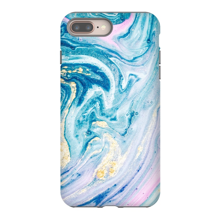 iPhone 8 plus StrongFit Pink and Blue Marble by ArtsCase