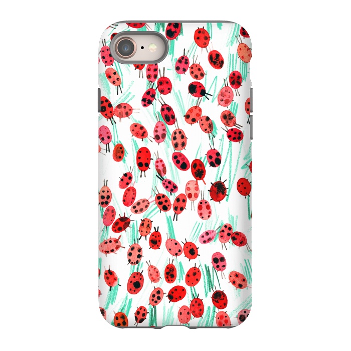 iPhone 8 StrongFit Ladybugs on grass by Ninola Design