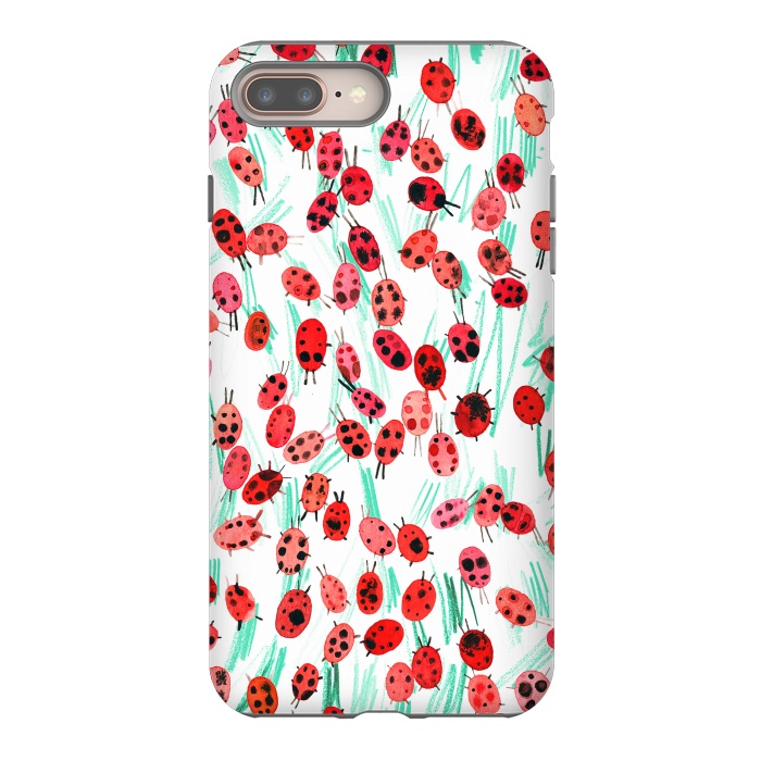 iPhone 8 plus StrongFit Ladybugs on grass by Ninola Design