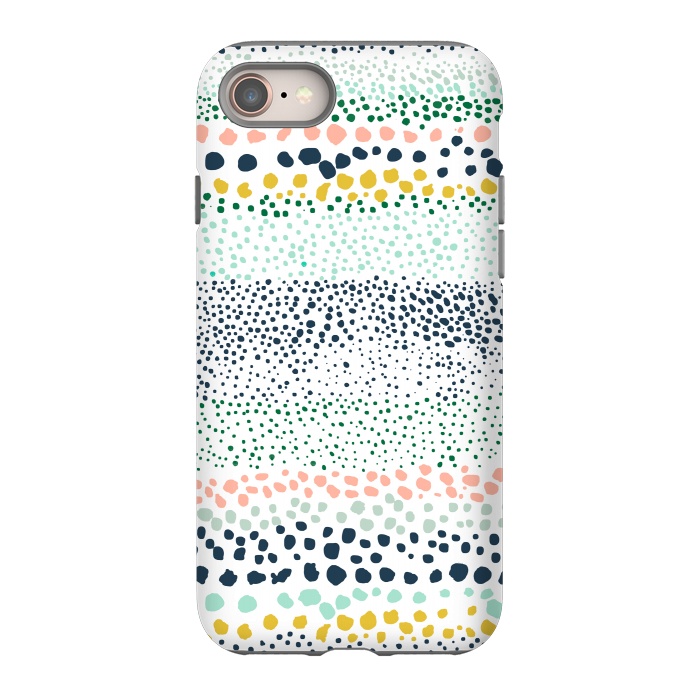 iPhone 8 StrongFit Little Textured Dots White by Ninola Design