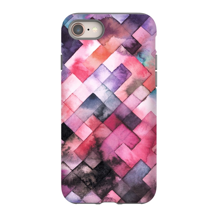 iPhone 8 StrongFit Moody Geometry Pink by Ninola Design