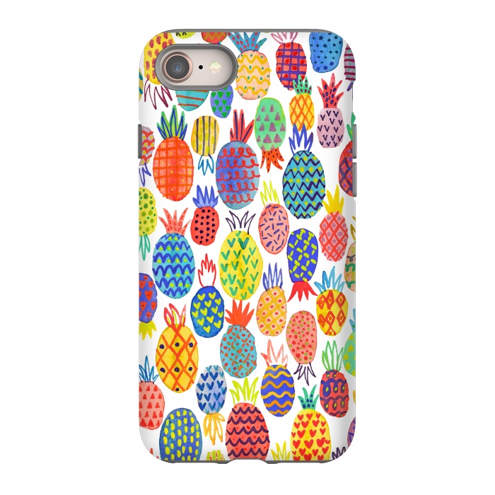 iPhone 8 StrongFit Cute Pineapples by Ninola Design
