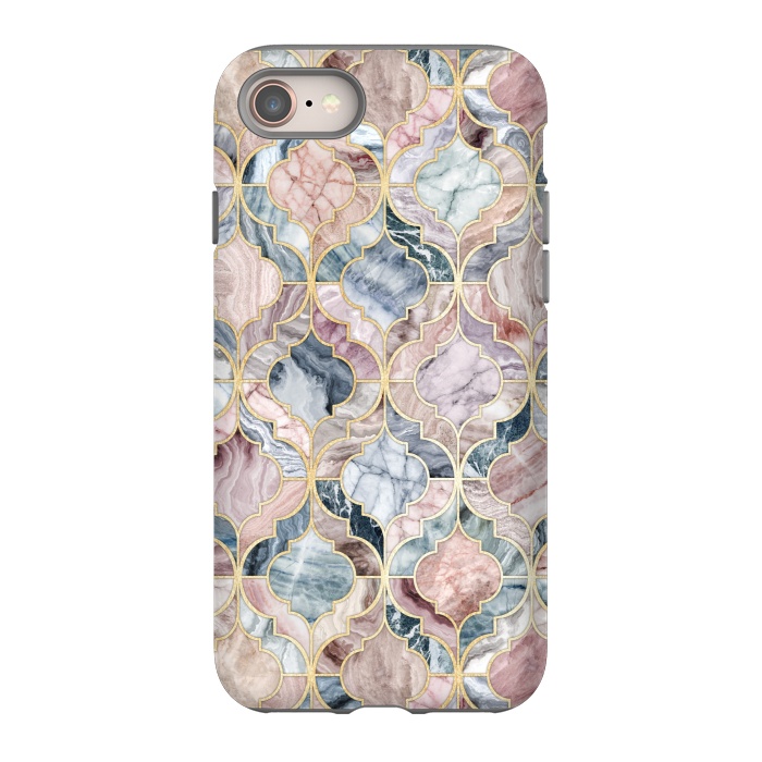 iPhone 8 StrongFit Moroccan Marble Tile Pattern by Micklyn Le Feuvre