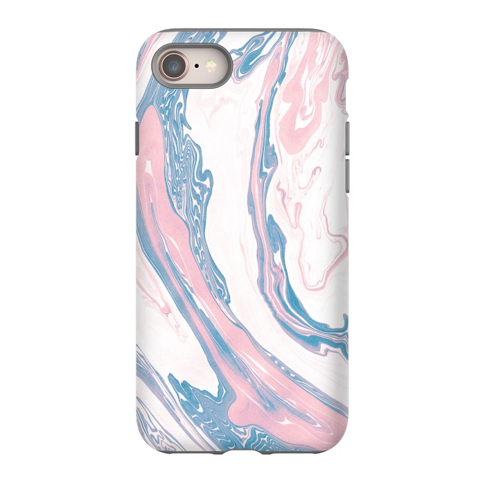 iPhone 8 StrongFit Blush and Dusty Blue Marble by Allgirls Studio
