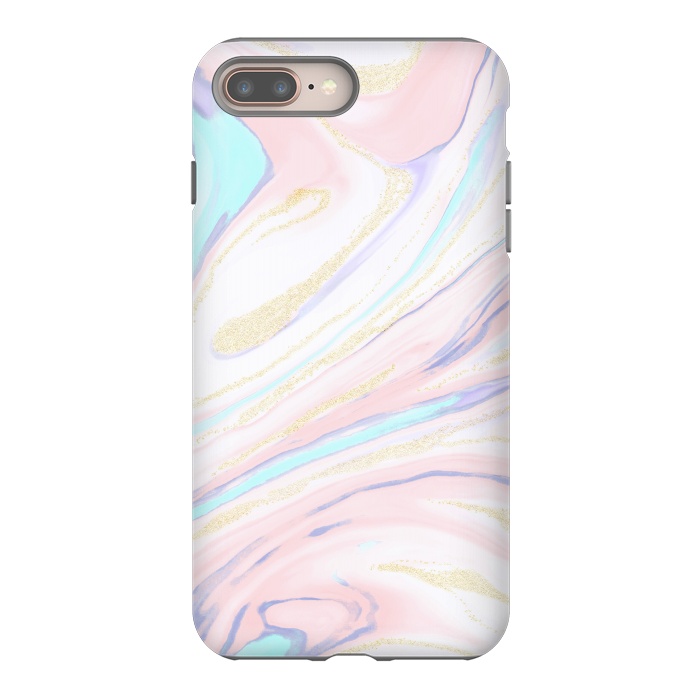 iPhone 8 plus StrongFit Modern golden marbleized abstract design by InovArts