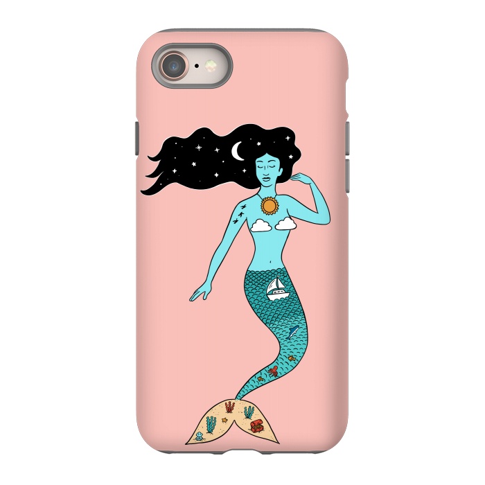 iPhone 8 StrongFit Mermaid Nature Pink by Coffee Man