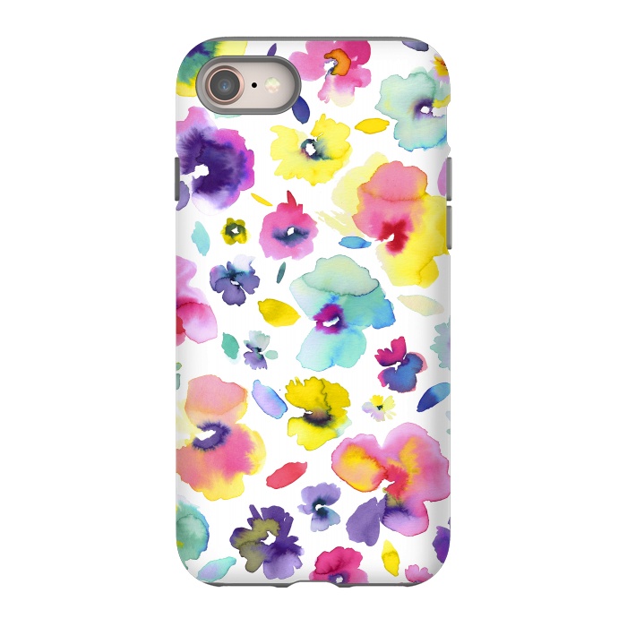 iPhone 8 StrongFit Watercolor Tropical Flowers by Ninola Design