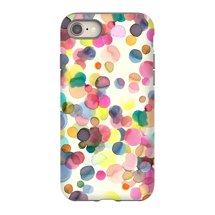 iPhone 8 StrongFit Watercolor Colorful Dots by Ninola Design