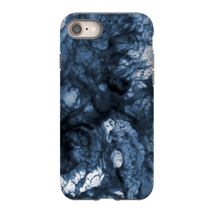 iPhone 8 StrongFit Abstract Indigo Smoke Marble by Ninola Design