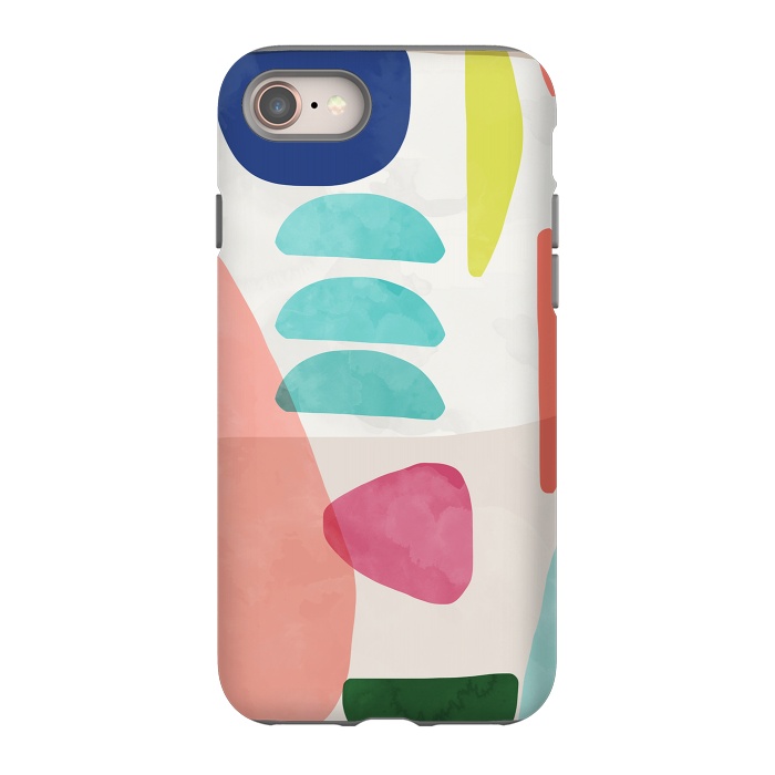 iPhone 8 StrongFit Organic Bold Shapes Watercolor by Ninola Design