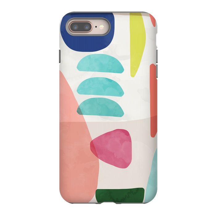 iPhone 8 plus StrongFit Organic Bold Shapes Watercolor by Ninola Design