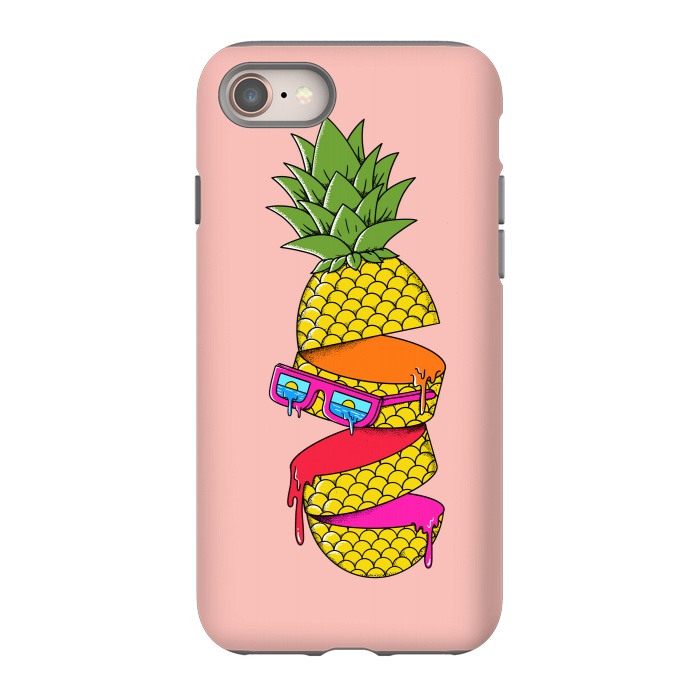 iPhone 8 StrongFit Pineapple Colors Pink by Coffee Man