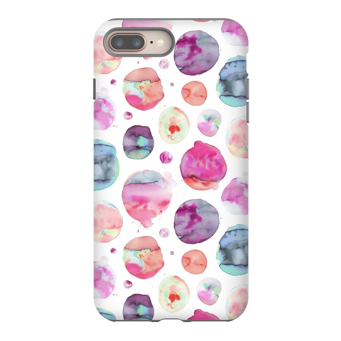iPhone 8 plus StrongFit Big Watery Planet Dots by Ninola Design