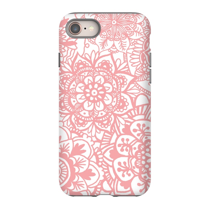 iPhone 8 StrongFit Light Pink Mandala Pattern by Julie Erin Designs