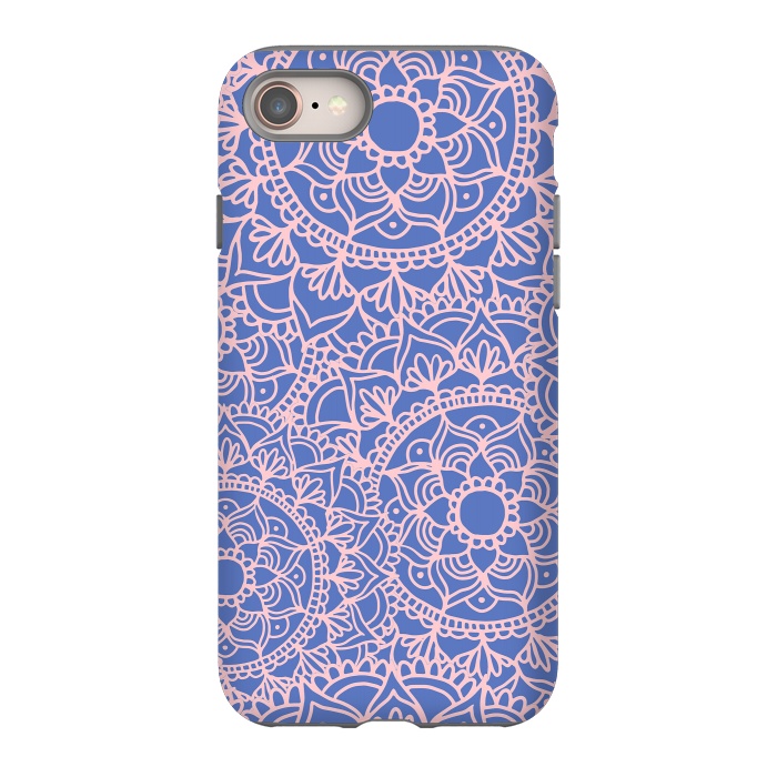 iPhone 8 StrongFit Pink and Mauve Mandala Pattern by Julie Erin Designs