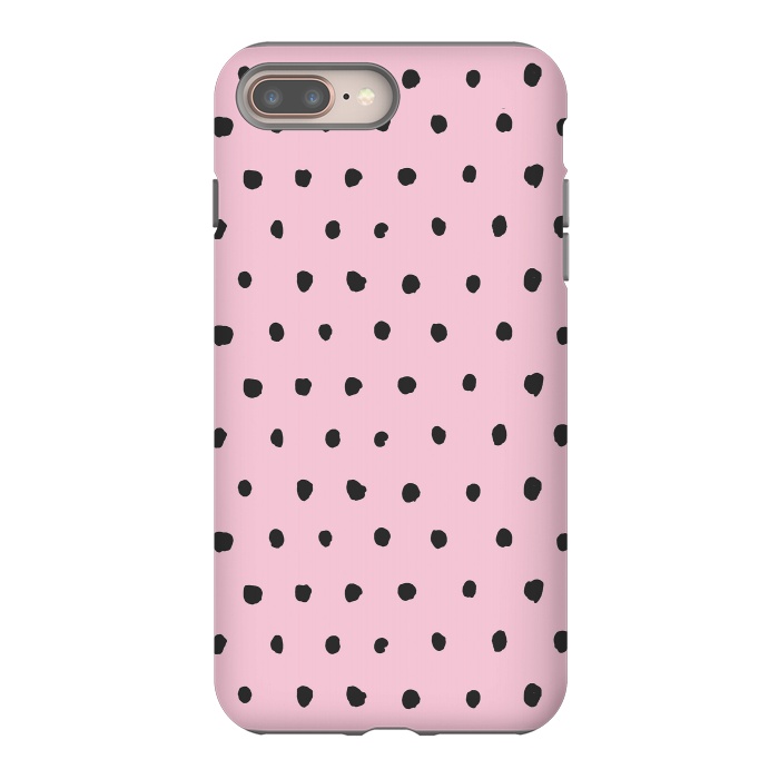 iPhone 8 plus StrongFit Artsy Dots Pink by Ninola Design