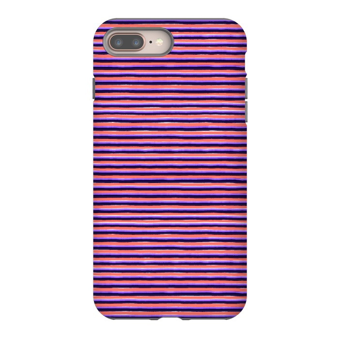 iPhone 8 plus StrongFit Marker Colorful Coral Stripes by Ninola Design
