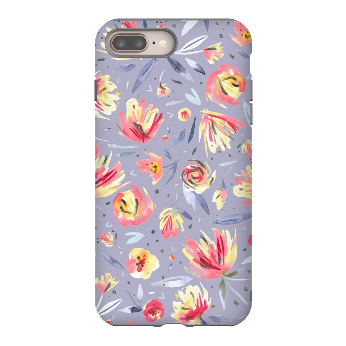 iPhone 8 plus StrongFit Festival Coral Peonies by Ninola Design