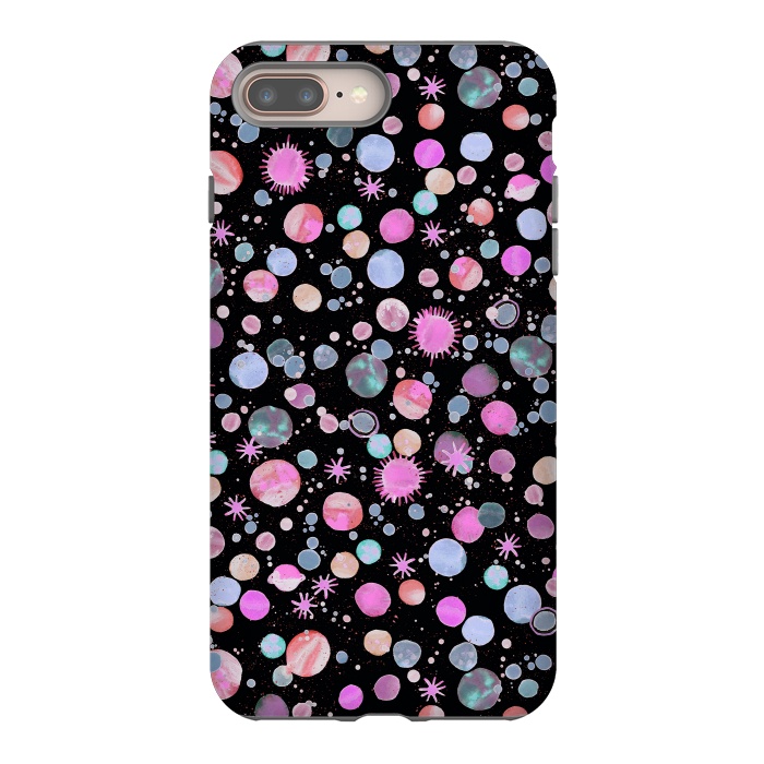 iPhone 8 plus StrongFit Planets Constellation Pink by Ninola Design