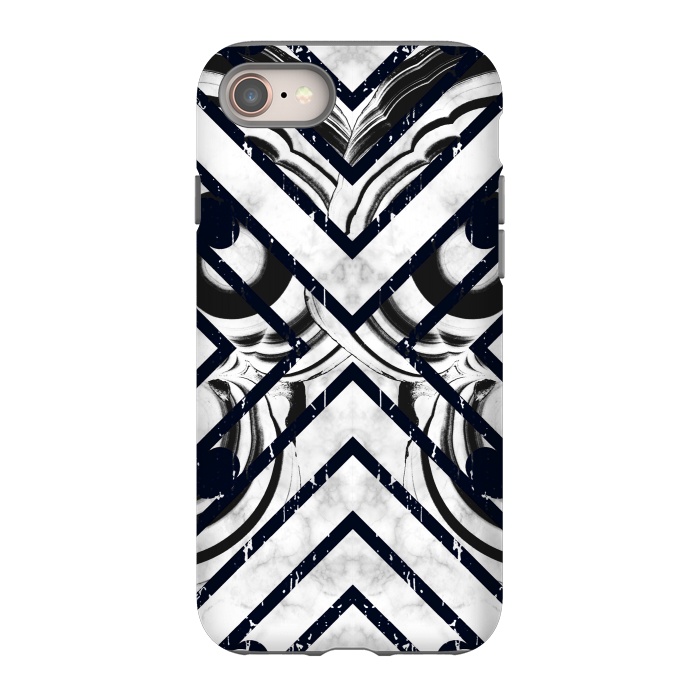 iPhone 8 StrongFit Modern geometric black and white marble  by Oana 