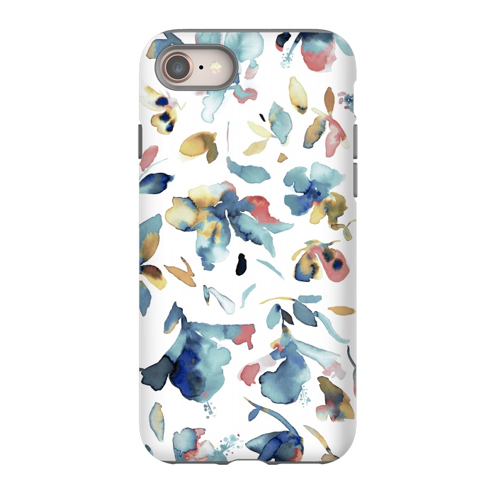 iPhone 8 StrongFit Watery Blue Hibiscus by Ninola Design