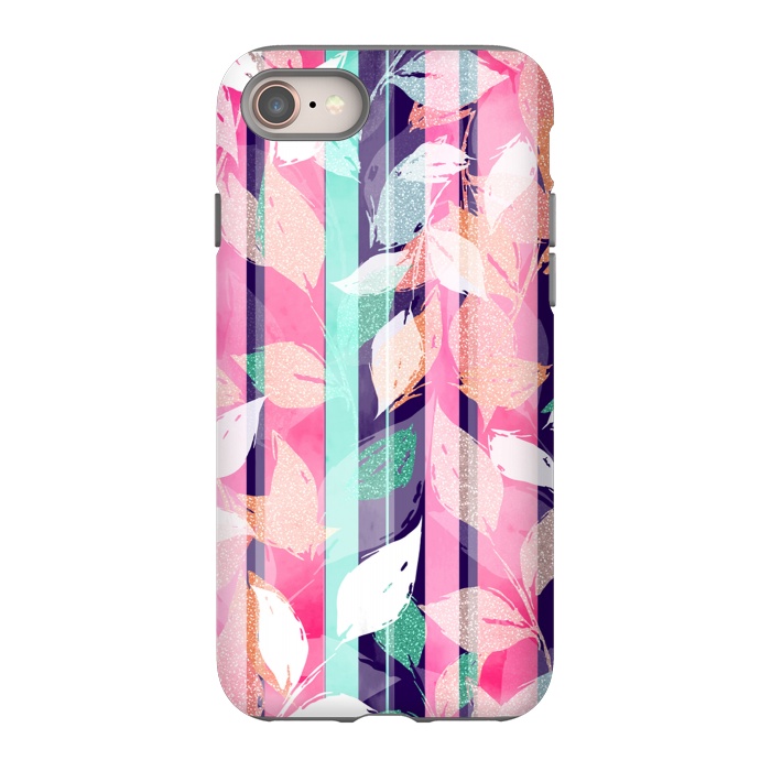iPhone 8 StrongFit Cute Violet foliage brush paint design  by InovArts