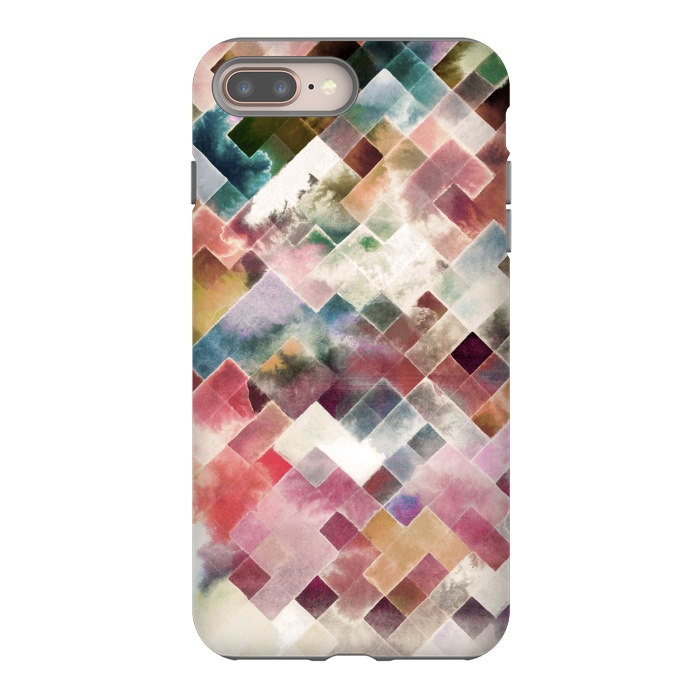 iPhone 8 plus StrongFit Moody Geometry Multicolored by Ninola Design