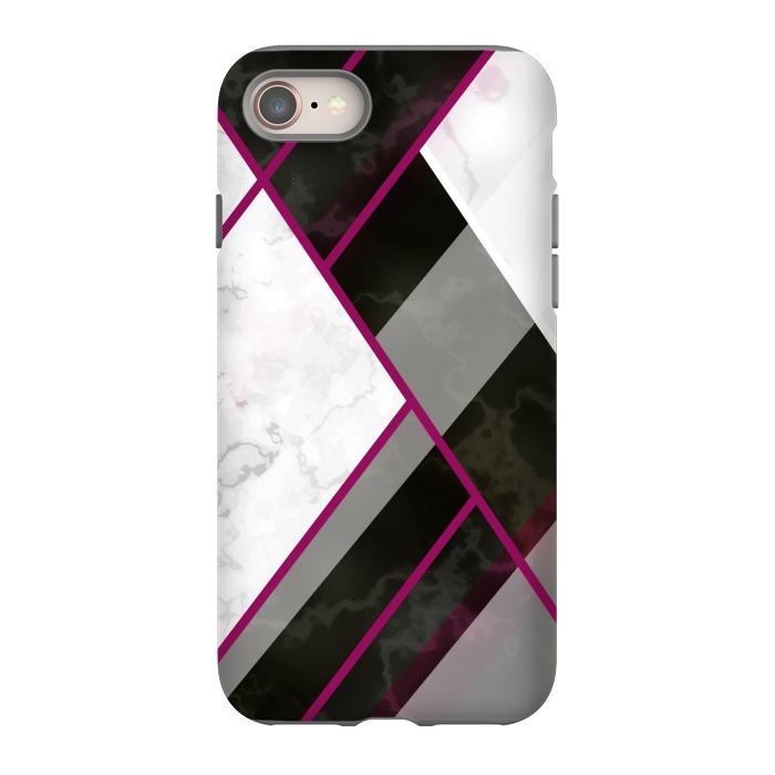 iPhone 8 StrongFit Vertical Magenta Lines On Marble by ArtsCase