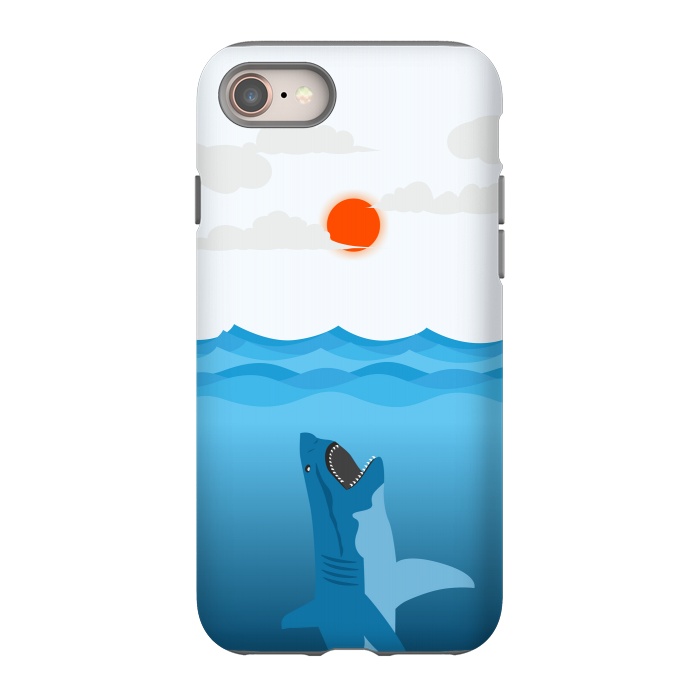 iPhone 8 StrongFit Shark Eats Sun by Creativeaxle