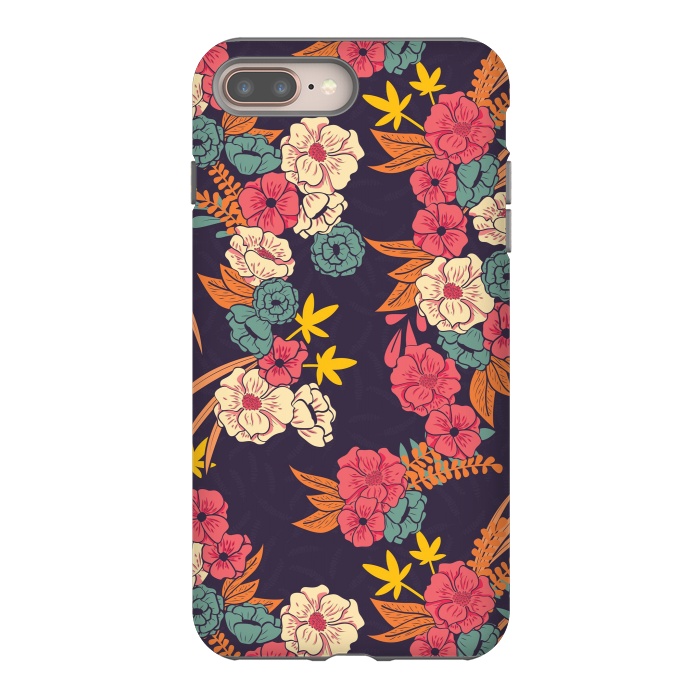 iPhone 8 plus StrongFit Dark Floral Garden 003 by Jelena Obradovic