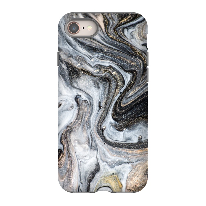 iPhone 8 StrongFit Black and Gold Marble by ArtsCase