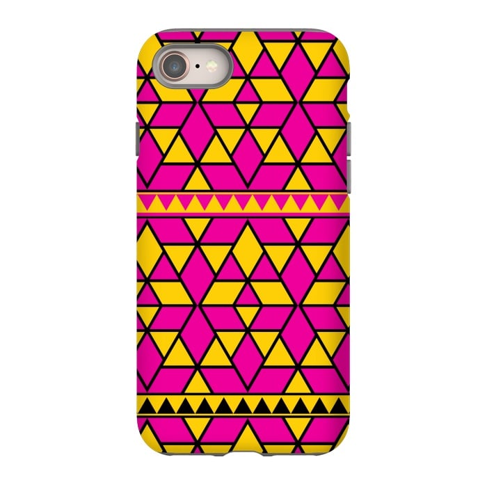iPhone 8 StrongFit pink yellow triangle by TMSarts