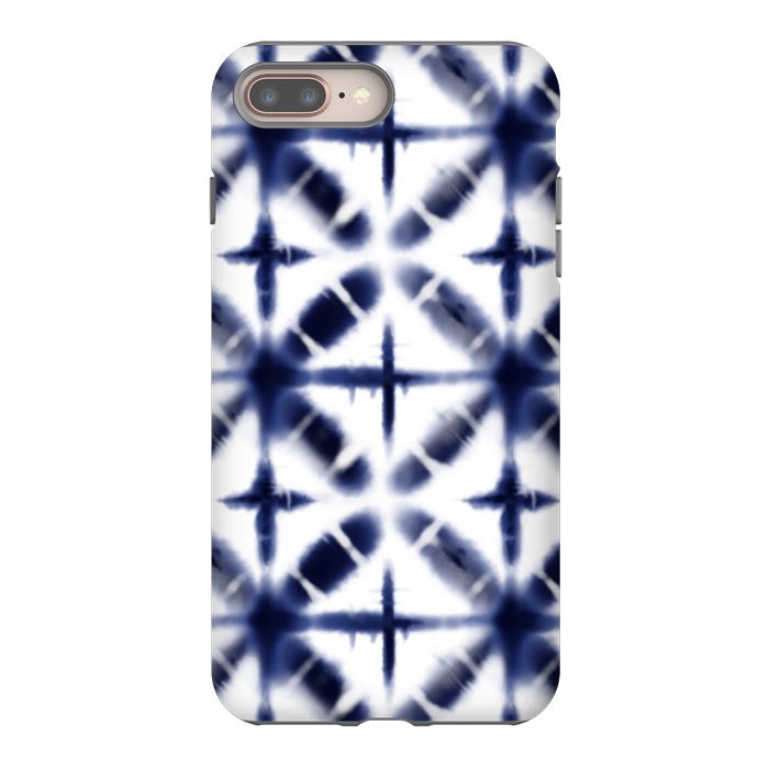 iPhone 8 plus StrongFit Shibori inky blues by Melissa Pedersen