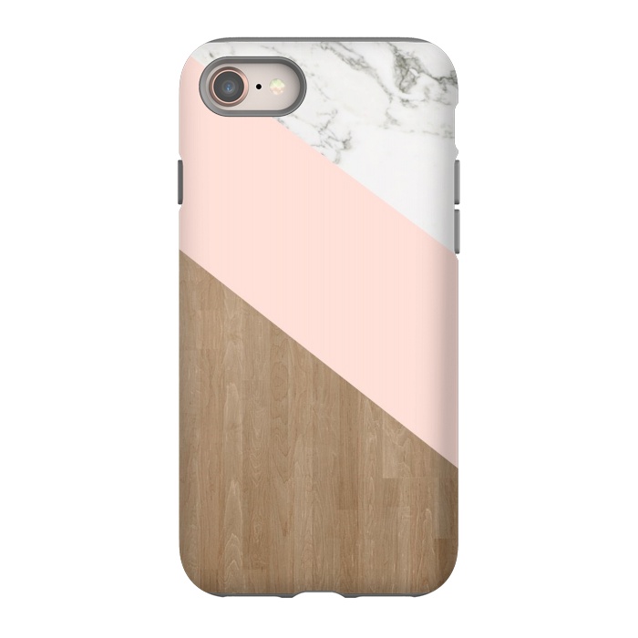 iPhone 8 StrongFit Wood PinK Marble by ''CVogiatzi.