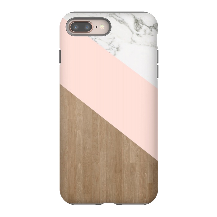 iPhone 8 plus StrongFit Wood PinK Marble by ''CVogiatzi.