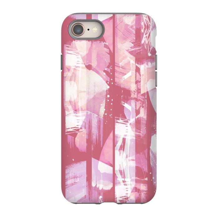 iPhone 8 StrongFit Pastel pink watercolor brushstrokes and splatter by Oana 