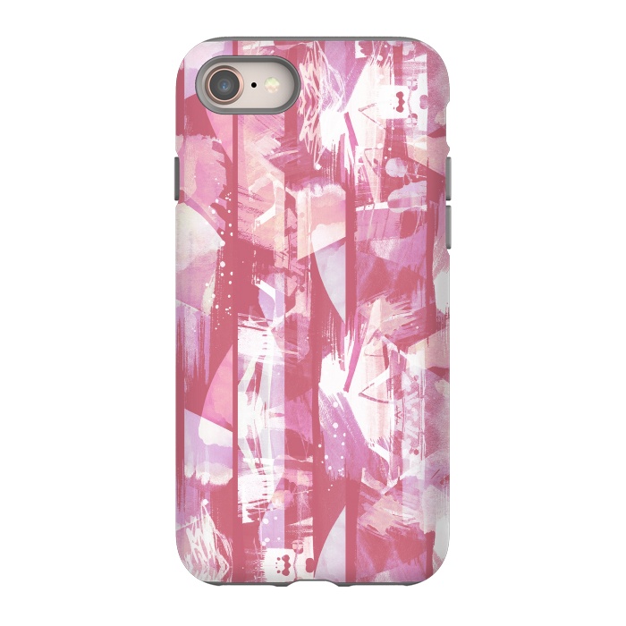 iPhone 8 StrongFit Pastel watercolor brushed stripes by Oana 