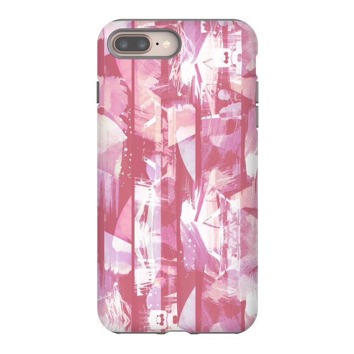 iPhone 8 plus StrongFit Pastel watercolor brushed stripes by Oana 