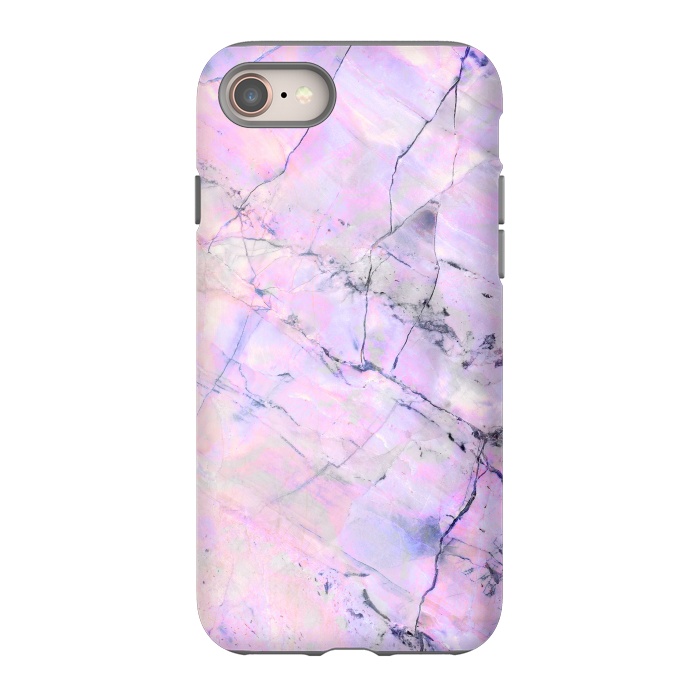 iPhone 8 StrongFit Iridescent pink purple marble art by Oana 