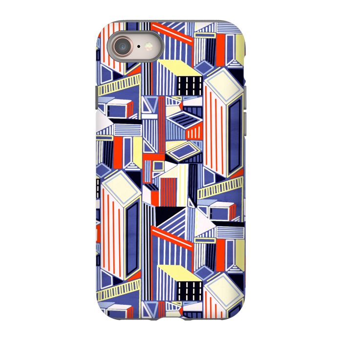 iPhone 8 StrongFit Abstract Minimalism City (Pastel & Orange)  by Tigatiga