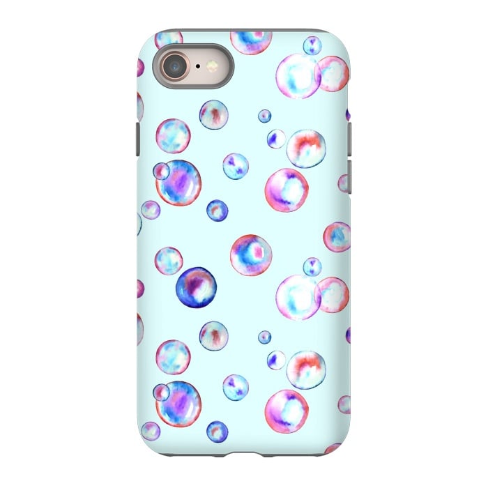 iPhone 8 StrongFit Watercolour bubbles by Melissa Pedersen